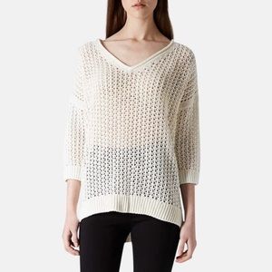 White topshop crochet knit sweater size 10